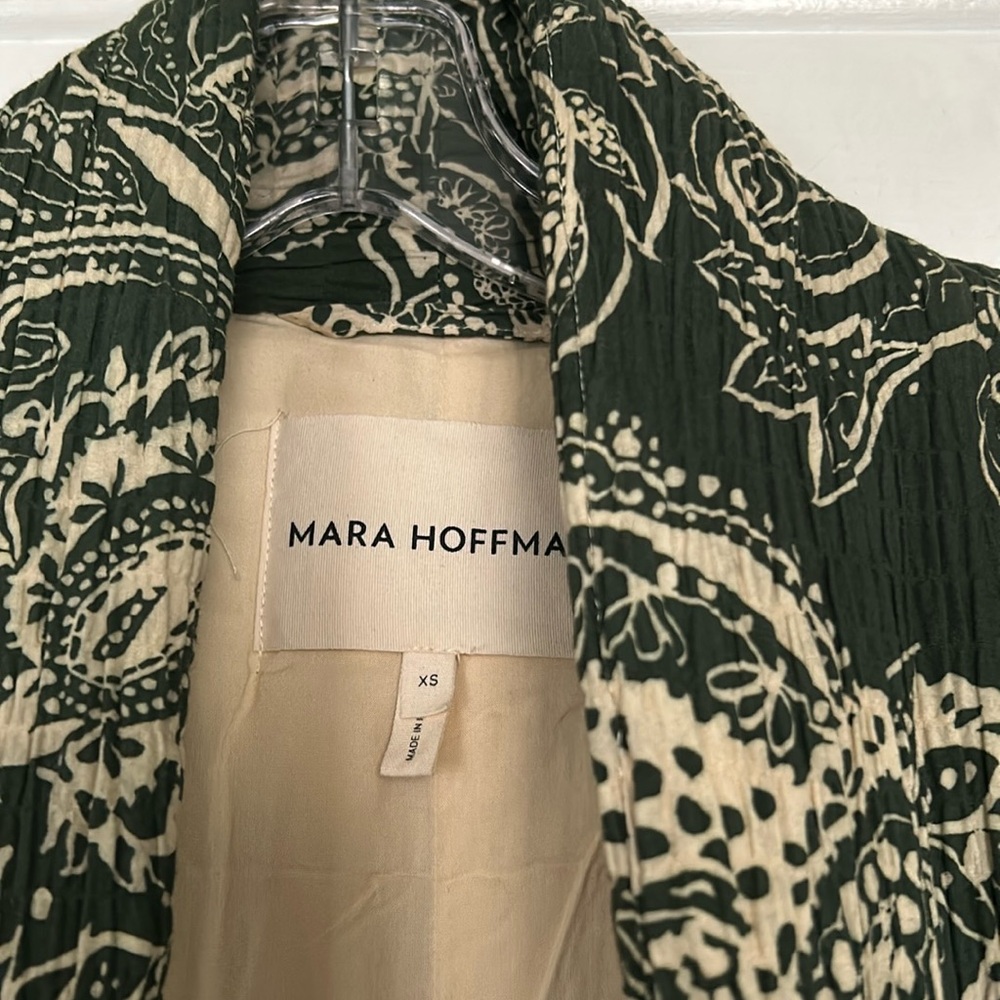 Chic Green Patterned Mara Hoffman Coat - image 4